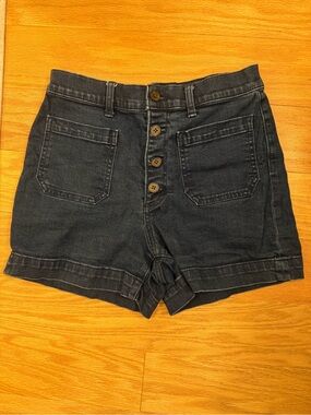 J. Crew Dark Blue Button-Front Denim Shorts